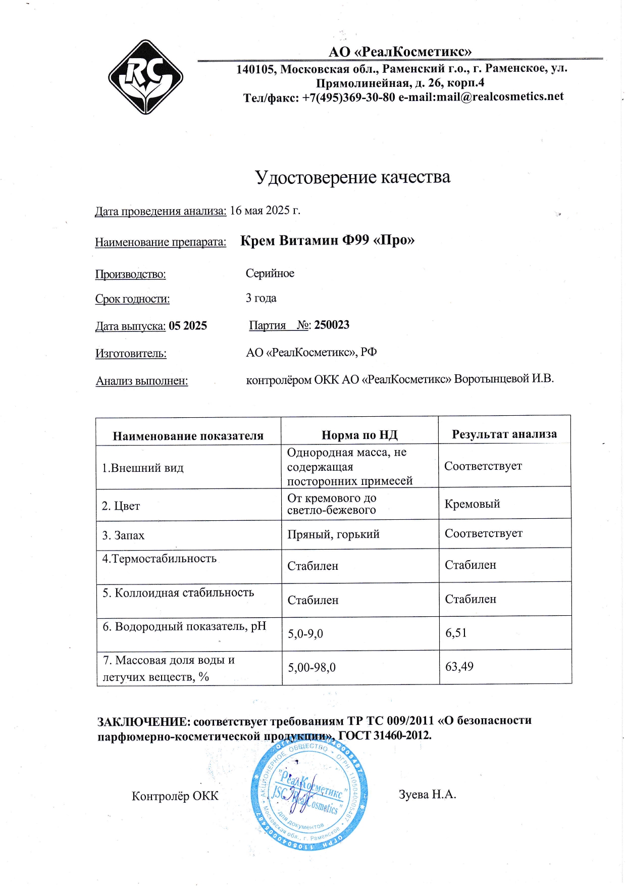 Паспорт №052025